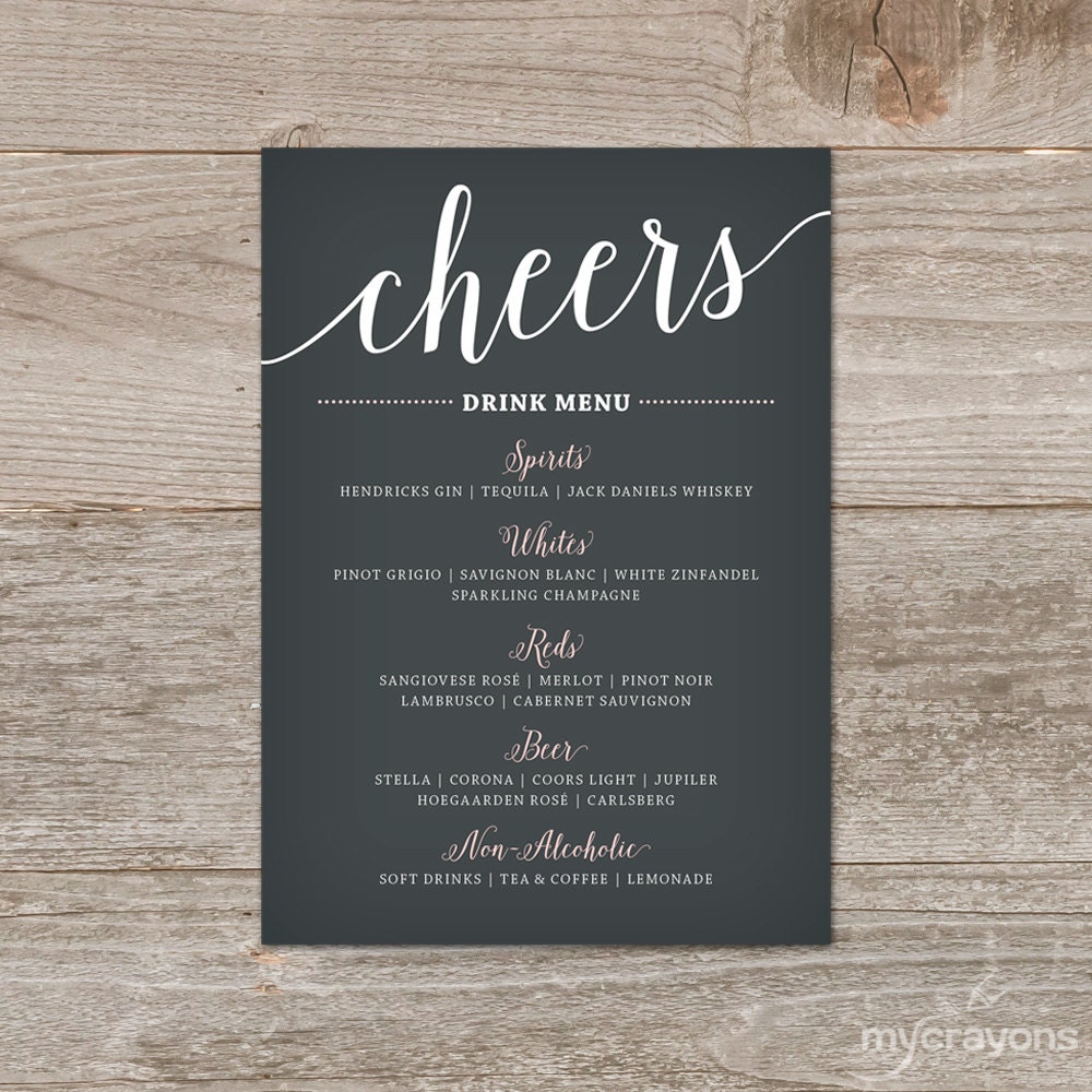 wedding drink menus