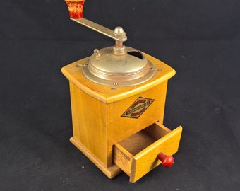 coffee grinder coffee-grinder manual grinder vintage grinder vintage coffee wooden grinder made in germany farmhouse cottage retro