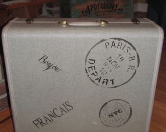 Vintage Samsonite Suitcase with travel markings