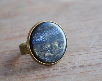 Midnight . Shimmering blue ring / boho jewelry / gifts for her