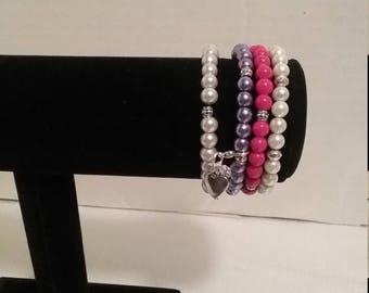 Damsel set of stackable stretch bracelets