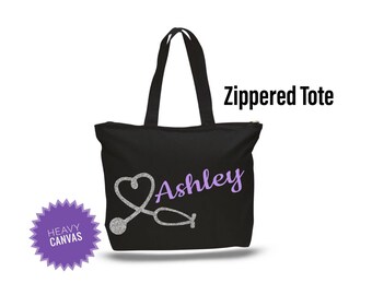 RN bag, RN gifts, Registered Nurse Gift, Nurse Graduation Gift, Zippered Tote bag
