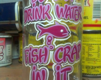 Bottle decorated by hand.