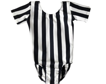 Ballet, Dance & Gymanstic Black White Striped Leotard For Girls/Kids/Toddler