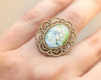 Bague avec cheval Cathy Faucher illustration