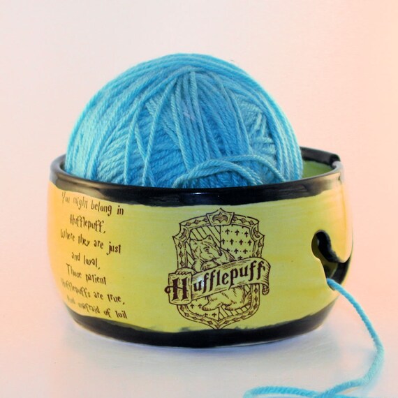 MADE TO ORDER Hufflepuff Ceramic Yarn Bowl