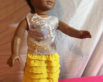 Yellow american girl skirt and top