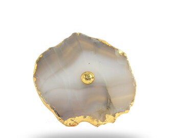 Grey Agate knob, Stone Cabinet Handle, Dresser Drawer Pull & Cupboard Door Knob for Modern Home Décor, decoarative.
