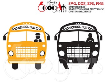 Back to School Bus Clip Art Vector Digital Cut Files SVG DXF Cuttable Download Vinyl Iron On Heat Press Transfer Silhouette Cricut JB-835
