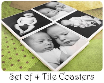 Custom Photo Coaster Set of Personalized Coasters