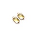 1 pair - Yellow Glass Rectangular Connector - Gold plated Bezel