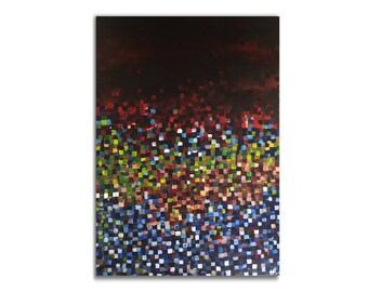 Abstract Art Original Painting Mid Century Modern Art Wall Art Canvas Art Original Abstract Painting Colorful canvas Red and Black