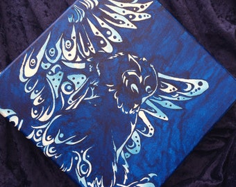 Great Horned Owl Animal Calligraphy