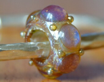 REDUCED - Unique Handmade Lampwork Glass European Charm Bead - SRA - Fits all charm bracelets - Silver Core Options
