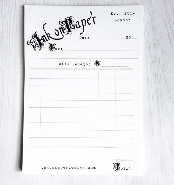 Retro Style Stationery Cash Receipt Book Printable