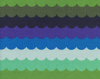 Panorama Ocean Scallops in Landscape by Cotton and Steel /Quilting cotton /Fabric Canada/ half yard