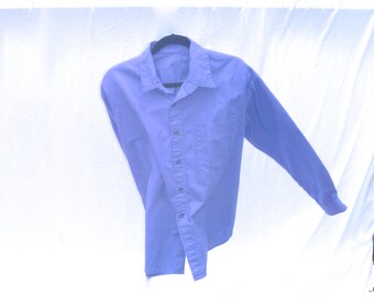 Vintage 90's Yoked Solid Purple Button-Down Shirt Men's XL