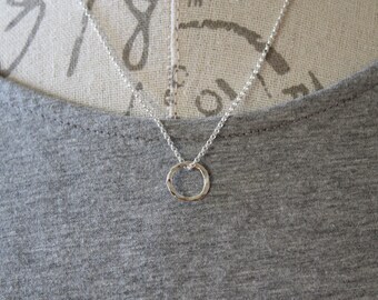 Sterling Silver Circle Necklace, Karma Necklace, Sterling Silver Karma Necklace, Sterling Silver Jewelry, Sterling Silver circle Necklace