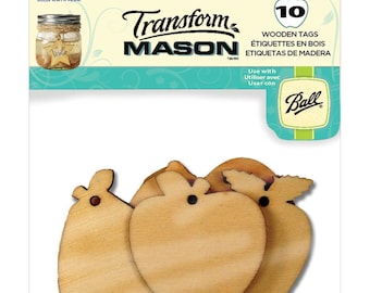 10 Pack Fun/Fresh Fruit Wooden Tags by Mason - Gift Tags, Jar Tags, Favor Tags