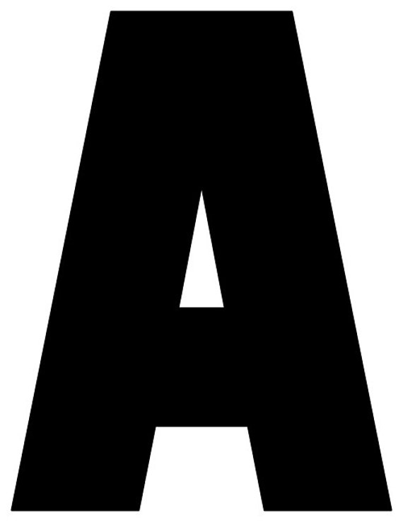 8x10.5 Inch Black Printable Alphabet Letters