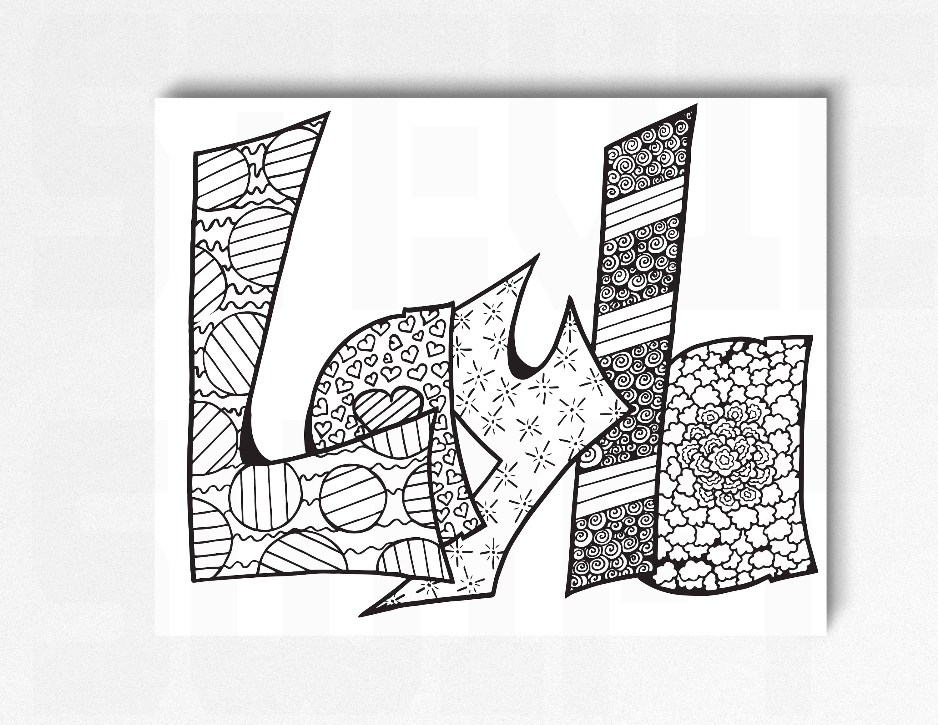 Download Color Your Name LAYLA Printable//name coloring//kids