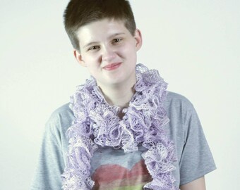 Faery Dust - Sparkly Lavender Ruffle Scarf