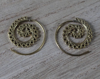 Spiral pair of small Stud Earrings