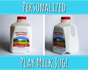 Toy Milk Jug - Play Milk Jug - PERSONALIZED Pretend Milk - Pretend Milk Jug - Toy Milk - Grocery Toy - Play Food - Pretend Milk