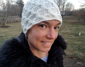 Women's Cable Crochet Hat