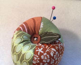 Green and Rust Apple Pin Cushion