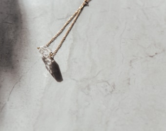 9 Carat Gold Herkimer Diamond Necklace, Herkimer Diamond Necklace, Herkimer Necklace, Herkimer Diamond, Herkimer, Crystal Necklace, Diamond