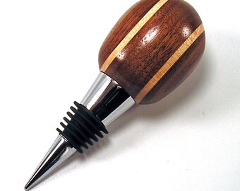 Bottle Stopper - Reclaimed Walnut and Maple