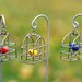 ONE Fairy Garden Miniature Birdcage with Bird on decorative hook - bird cage