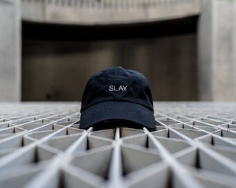 Black Dad Cap Slay Low Profile Hat **Free Domestic Shipping**
