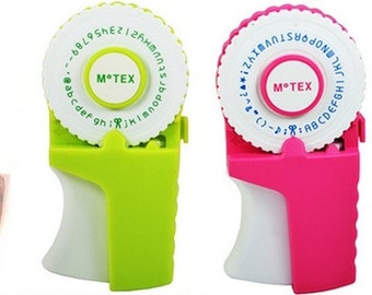 NEW Motex E303 embossing label maker (emoticon, lowercase and uppercase) - 1 set with 9mm label tape