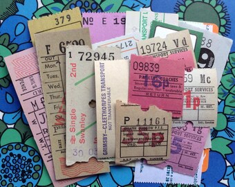 25 Assorted Tickets - Mixed Media - Altered Art - Assemblage - Cards - Scrapbooking - Smash Book - Junk Journal - Collage