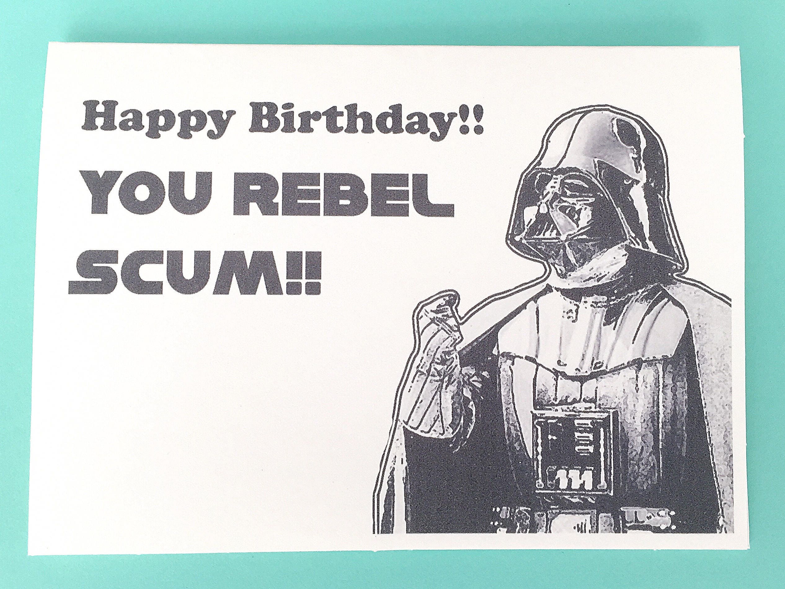 star wars darth vader birthday card rebel scum star wars