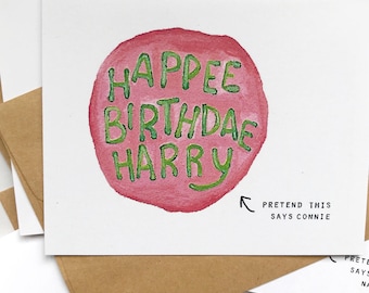 Happee Birthdae Harry- Harry Potter Hagrid Cake Birthday Card