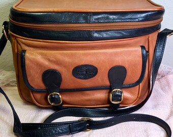 Vintage Cueritos Colombian Genuine Leather Safari Zip Around Camera Front Flap Satchel Two Tone Shoulder Crossbody Bag Colombia