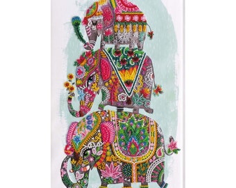 Three elephants Beads Embroidery kit Beadwork Hand embroidery Beading set Beaded Embroidery of beads Kit avec perles Wall decor Home decor