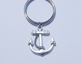 Anchor Keychain, Nautical Keychain, Anchor Key Chain, Best Friend Keychain, Silver Anchor Keychain, Anchor, Ocean Keychain, Party Favors