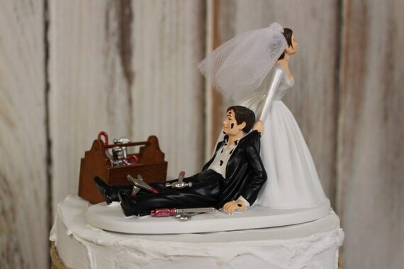 Auto Mechanic Wedding Cake Topper Grooms Cake Topper Bride   Il 570xN.1281930027 Nk96 