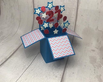 Birthday Pop Up Card, Personalised Card for Birthday, Box card, 21st Birthday card, Special Birthday, 3D Greeting Card, Happy Birthday Card