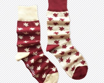 Mens socks | Canada Socks | Maple leaf Socks | Funky Socks | Fun Socks | Mismatched Socks | Cool Socks | Red Socks | Canada | Maple leaf