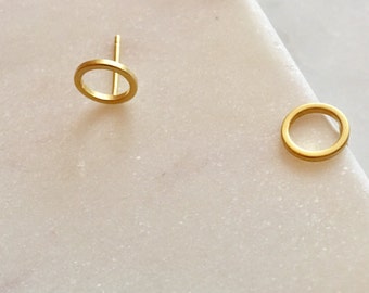 Gold Stud Earrings Circle Earrings Gold Earrings Geometric Earrings Minimalist Earrings Birthday Gift For Her Round Earrings