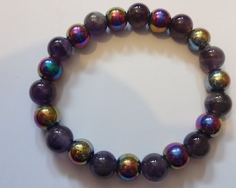 Magnetic Therapy Bracelet With Amethyst for Chronic Pain and Arthrytis Relief