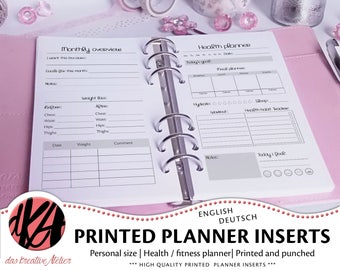 PLANNER INSERTS personal | health/fitness planner | tracker | Filofax | printed, cut and punched
