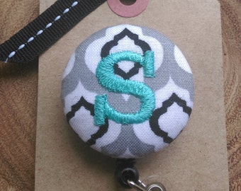 Monogram Badge Reel- Badge Holder,Retractable Badge Holder,Scout and Remy, RN, LPN, OT