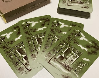 Vintage Playing Cards Swap Cards Junk Journal Scenery House