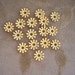 Vintage enamel metal flower beads 12mm soft yellow, Lot of 14